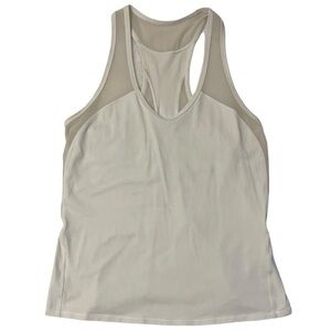 Lululemon White Mesh Insert Workout Athletic Racerback Tank Top Workout Running